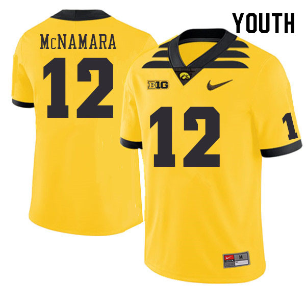 Youth #12 Cade McNamara Iowa Hawkeyes College Football Jerseys Stitched-Gold - Click Image to Close